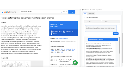 Pro Tools for Google Patents by Readpatents :: Streamline prosecution with AI chat and semantic search.