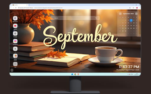 September 2025 Calendar Wallpaper :: Beautiful September wallpaper featuring autumn leaves, cozy fall vibes, and seasonal transition themes.