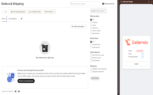 Sellerwix Bridge :: Browser extension to facilitate data integration between online marketplaces and Sellerwix platform.