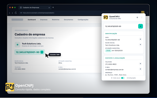 OpenCNPJ - Consulta de CNPJ :: Consulta completa de CNPJ com Histórico e Dossiê.