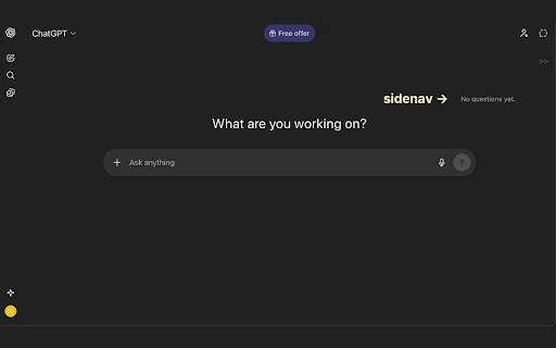 ChatGPT Question Sidebar :: Display all your ChatGPT questions in a convenient sidebar. Click any question to smoothly scroll to it.