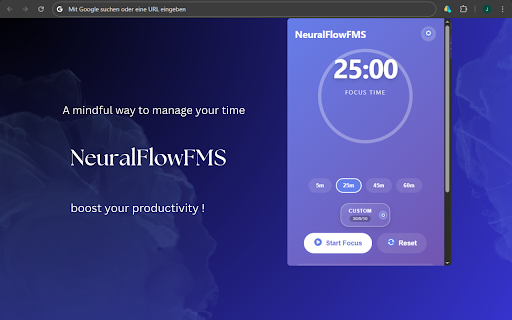 NeuralFlowFMS - Pomodoro Timer :: Productive Pomodoro timer with focus sessions.