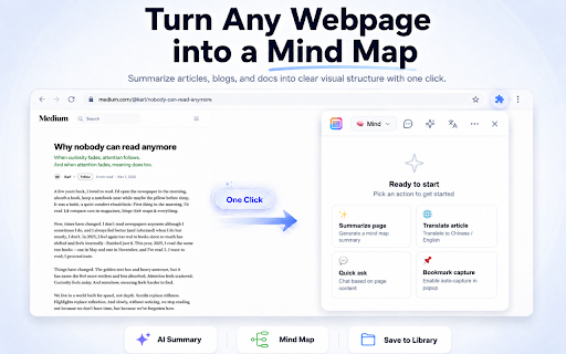 WebToMind - AI 总结、网页采集、视频转文稿与创作助手 :: 面向内容创作者与知识工作者的一站式 AI 浏览器插件,覆盖采集、总结、翻译、对话创作与工作台沉淀。