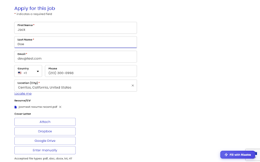 Auto-Fill with RiseMe :: Save time applying to jobs. Auto-fill application forms with your RiseMe profile in one click.