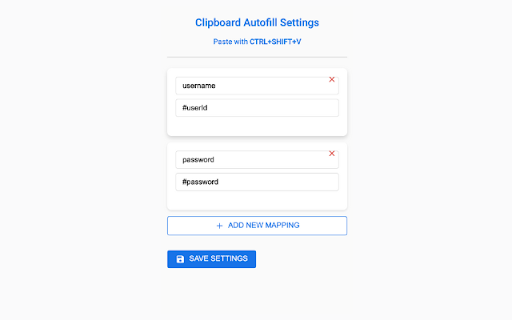 Clipboard Autofill :: Autofills forms using clipboard data based on configurable formats. Can read Json or key:value pairs from clipboard