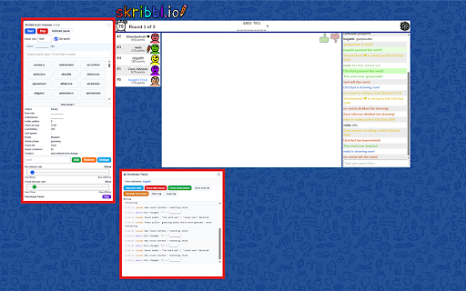 Skribbl Auto Guesser :: Parse skribbl.io hints, get candidate words, and auto-send guesses with delay, dot-prefix, and close-hit resend.
