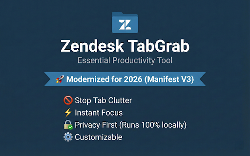 Zendesk TabGrab :: Well behaved browser tabs for Zendesk agents