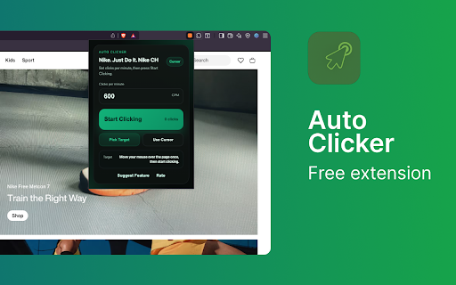 Auto Clicker :: Auto-click at any speed. Pick a target or follow your cursor. No tracking. No data leaves your device.