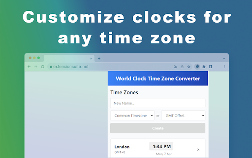 World Clock Time Zone Converter :: Customize time zone clocks with PDT, EST, and global zones, saving favorite locations for easy access.