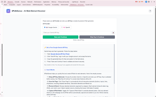 XPathSense – AI Web Element Scanner :: Smartly scan web pages and extract AI-enhanced XPaths for automation.