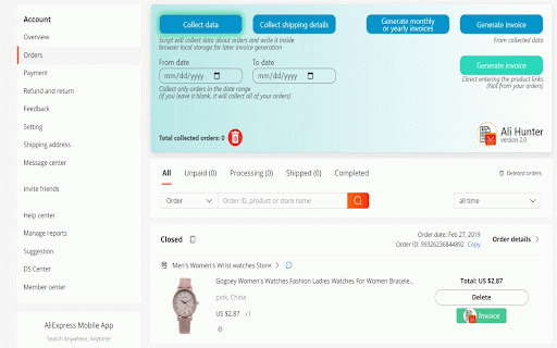 AliInvoice™️ - Get Aliexpress invoice & Receipt :: Get AliExpress invoice from order details.Extract your AliExpress order details as a printable PDF file