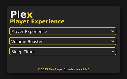 Plex Player Experience :: Custom next episode delay, sleep timer, audio boost and auto skip for intros and credits on Plex Web.
