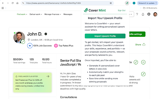 CoverMint - AI cover letter generator for Upwork :: AI-crafted, job-specific cover letters for Upwork. Apply faster and get more replies with CoverMint.