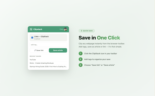 Clipstack — Save Articles & Read Later :: Save articles, blog posts & web pages to read later. Full-text search, tags, highlights, and a clean reading experience.