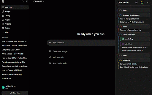 AI Chat Folders :: Manage your AI chats with folders.
