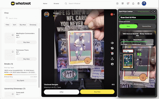 Luchador - Card Price Lookup :: Sports card identification and comps lookup for Whatnot, Fanatics Live, and TikTok livestream auctions.