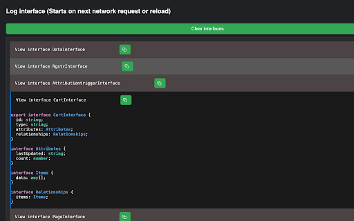TS Interface Generator :: Generates TypeScript interfaces for each response from the server that has json file. Automate TS interfaces instantly