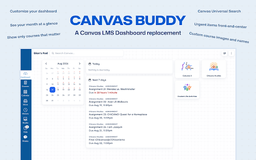 Canvas Buddy :: Stay organized and productive with Canvas Buddy, a browser extension that enhances your Canvas experience.