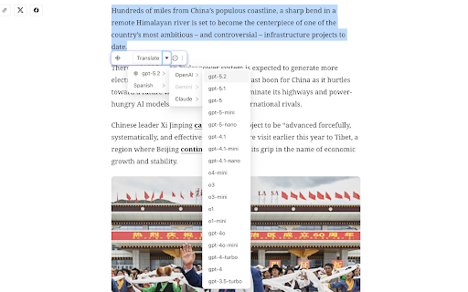 AI Bridge :: Send selected text, images and screenshots from any page to your own AI: OpenRouter (free to start), OpenAI, Gemini, Claude.