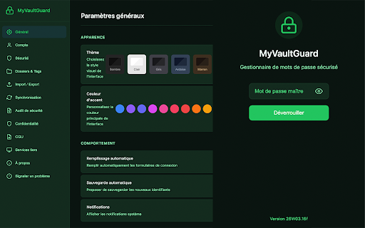 MyVaultGuard :: Gestionnaire de mots de passe personnel sécurisé