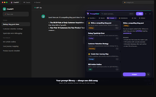 PromptChief – AI Prompt Manager & Improver :: Your personal AI prompt library — save, search, insert & AI-improve your prompts in any AI chat with one click. Cloud-synced.