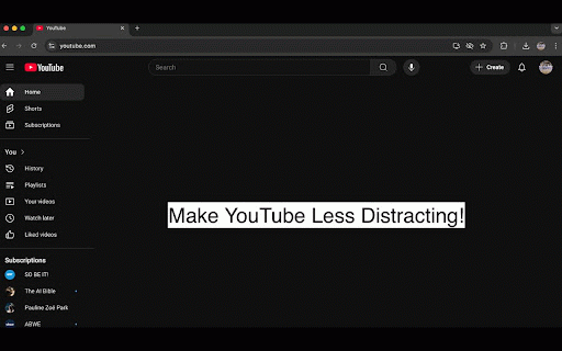 Make YouTube Less Distracting :: Make YouTube less addicting by disabling comments, infinite scroll, and recommendations.