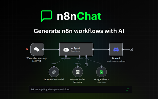 n8n Chat :: Cursor for n8n - create, edit, debug, and optimize n8n workflows using a simple chat.