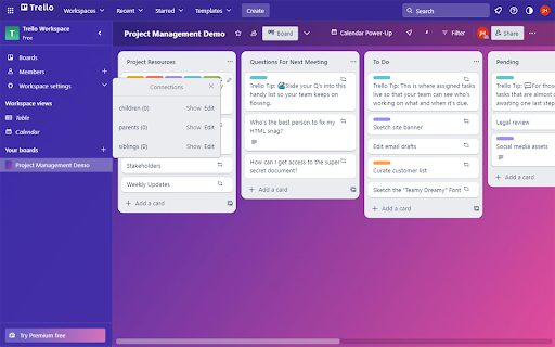 Martello :: Martello is a Chrome Extension that allows you to power-up your Trello project management with Trello card relationships. Create…
