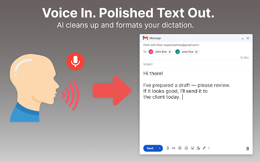 AI Voice to Text :: Use AI Voice to Text extension for fast speech into messages, audio transcription & dictation – perfect in Gmail, Slack, Notion.