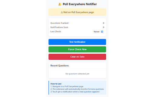 Poll Everywhere Notifier :: Get notifications when your professor posts new questions on Poll Everywhere