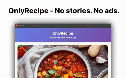 OnlyRecipe :: Extract recipes from cooking websites - just the ingredients and instructions, no stories!