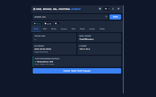 DNS, Whois, SSL, Hosting Lookup - Loruv :: DNS, Whois, SSL, Hosting Lookup