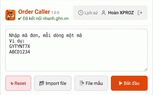 Sóc Calling :: Lấy thông tin người nhận từ mã đơn GHN
