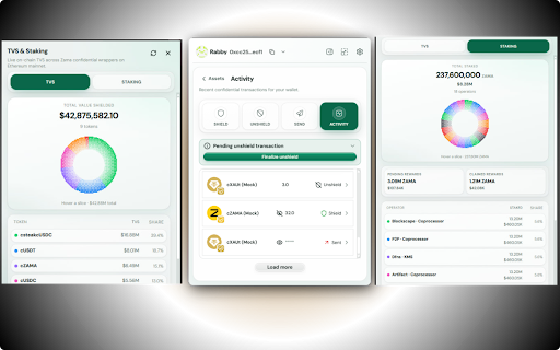 zWallet :: Private FHE wallet for Ethereum: confidential tokens (ERC-7984), shield/unshield, Ledger support.