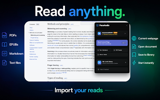 PaceAudio: AI TTS & Speed Reading :: 100+ lifelike AI voices and synchronized speed reading.