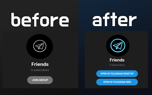 Telegram Web Opener :: Adds an 'Open in Telegram Web' button to t.me pages