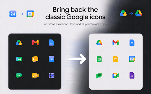 Old Google Icons for Workspace :: Restore classic Google Workspace icons and favicons.