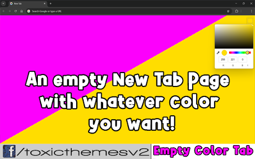 Empty Color Tab :: An empty New Tab Page with a customizable solid color background using a simple color picker.