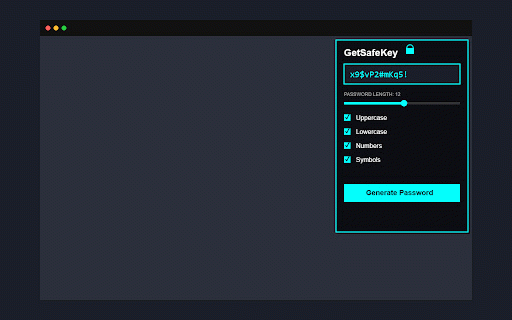 GetSafeKey - Password Generator :: Generate secure passwords directly in your browser.