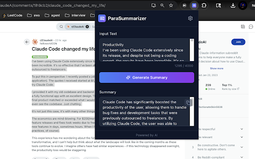 ParaSummarizer :: AI-powered text summarization tool for quick content understanding