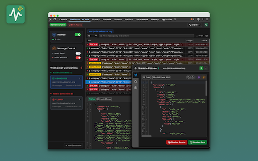 WebSocket DevTools :: Professional WebSocket debugging tool with message proxying, simulation, blocking and favorites features