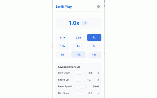 SwiftPlay Video Speed Controller :: Adjust playback speed for any video. Video speed controller for your videos
