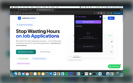 Job Captures :: Capture full-page job listings and export them as a single PDF