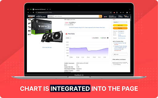 Price Chart – Amazon Price History Chart :: Amazon price history chart integrated directly into the product page.