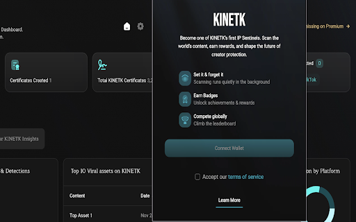 KINETK IP Network :: Join the world’s first decentralized IP Protection Network. Become a Sentinel, scroll socials, protect creators, earn rewards.