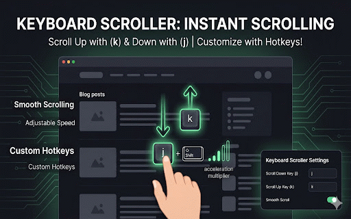 Keyboard Scroller :: Scroll through websites using customizable keyboard shortcuts
