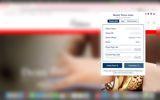 Shopify Theme Assist :: Shopify theme Assist! Find theme details, third-party apps, scripts, and performance metrics in one click.