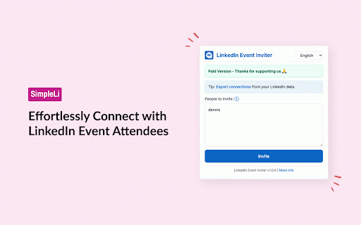 LinkedIn Event Inviter by SimpleLi :: Streamline inviting people to your LinkedIn events