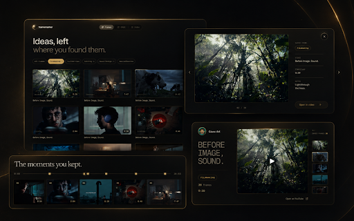 Framemarker: Video Visual Highlighter :: Save visual moments from YouTube, add notes, and revisit them in a private frame archive.