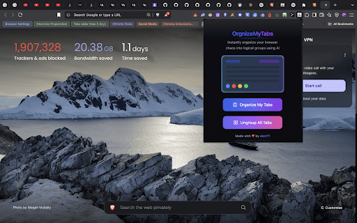 OrgnizeMyTabs :: AI-powered tab organizer that automatically groups your browser tabs into logical categories, boosting productivity